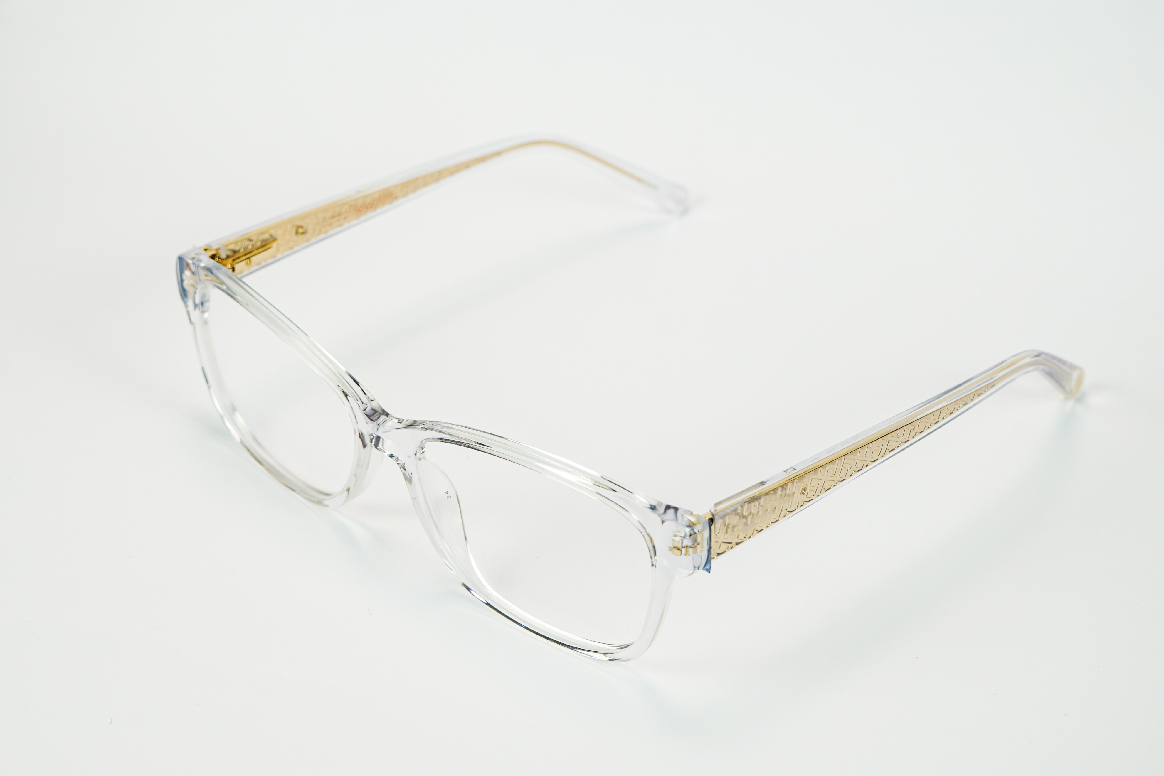 Engraved gold-decorated Transparent Optical Glasses