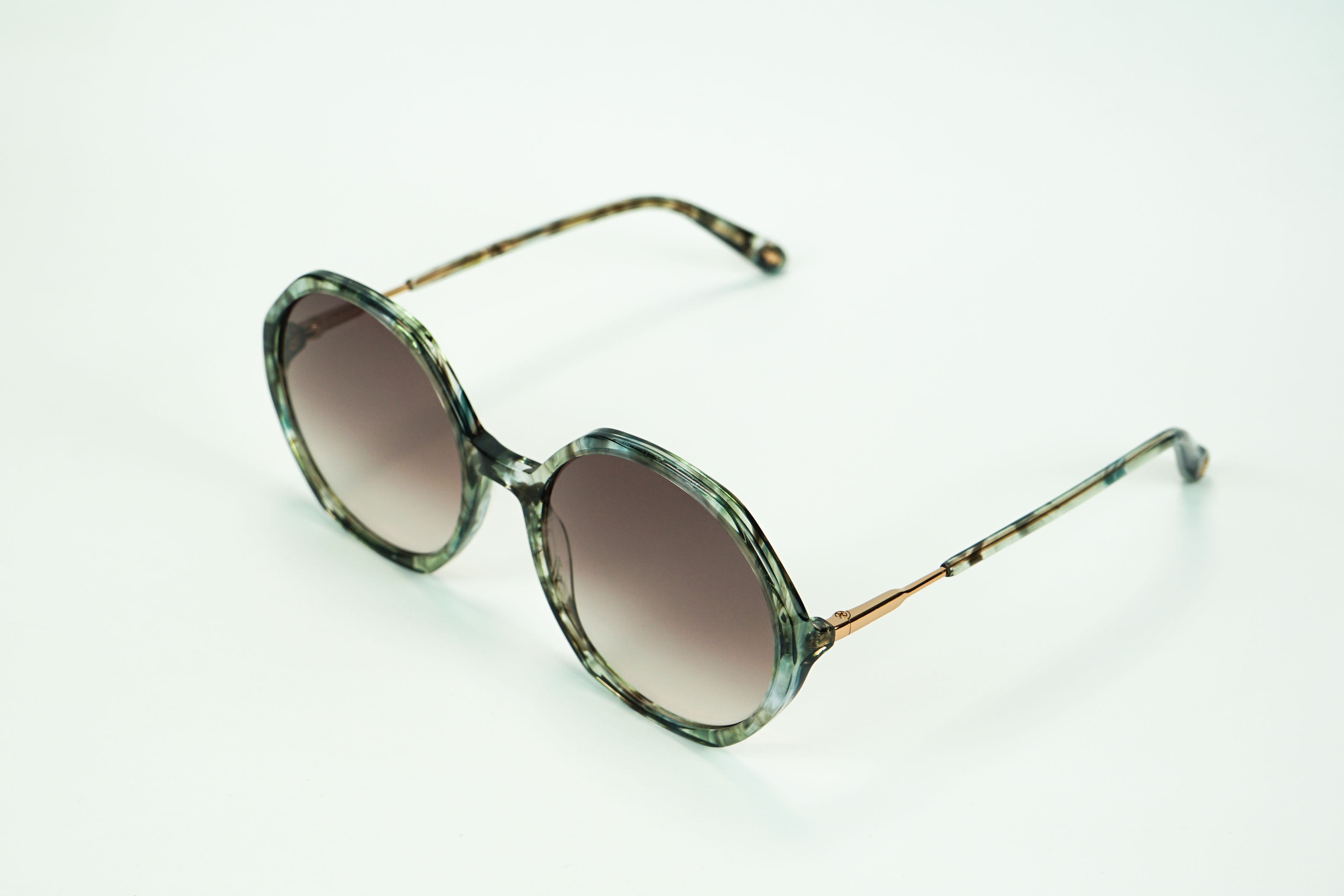 Green Carey Acetate Sunglasses